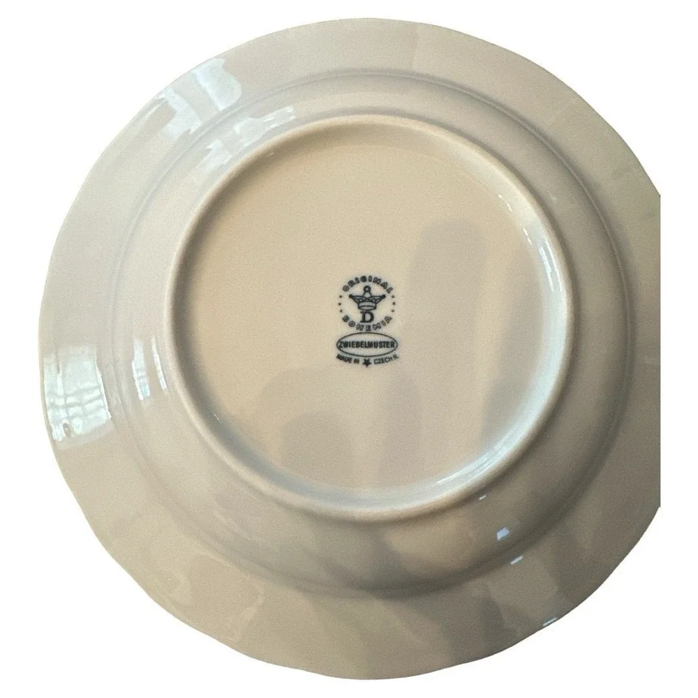 Blue Danube Floral Dinner Plates Set of 8 Blue Onion‎ Scalloped Edge